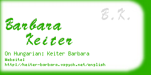 barbara keiter business card